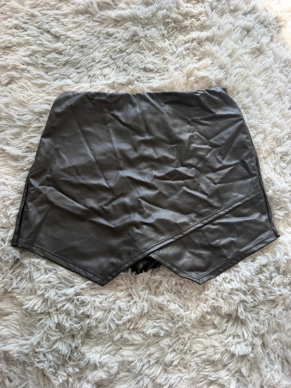 Windsor Black Faux Leather Bike Shorts